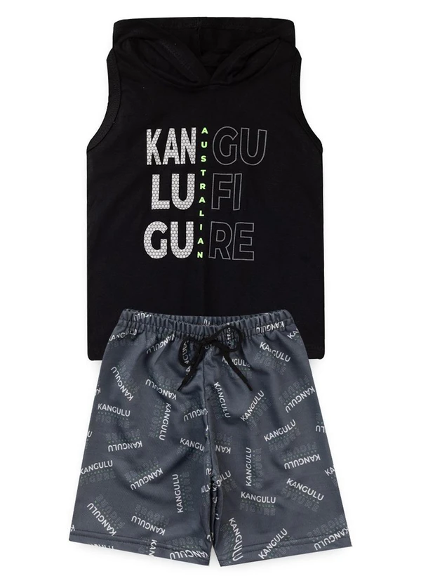 Rosa Azul - Conjunto Inf. Menino Australian Kangulu Preto 1