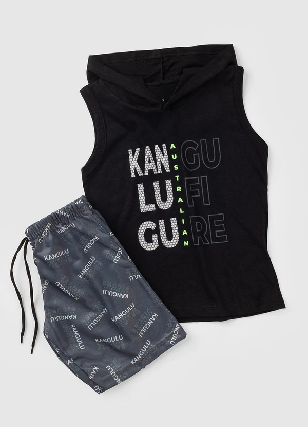 Rosa Azul - Conjunto Inf. Menino Australian Kangulu Preto 2