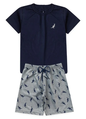 Rosa Azul - Conjunto Inf. Menino Básico Kangulu Azul Marinho - ROSA AZUL