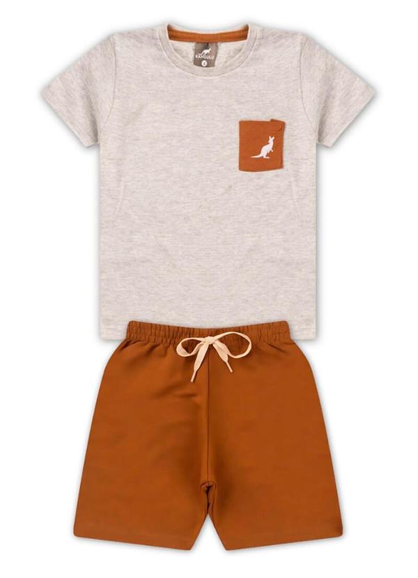 Rosa Azul - Conjunto Inf. Menino Bolso Kangulu Mescla Banana