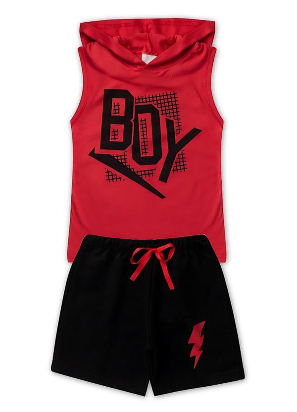 Rosa Azul - Conjunto Inf. Menino  Boy Kangulu Vermelho