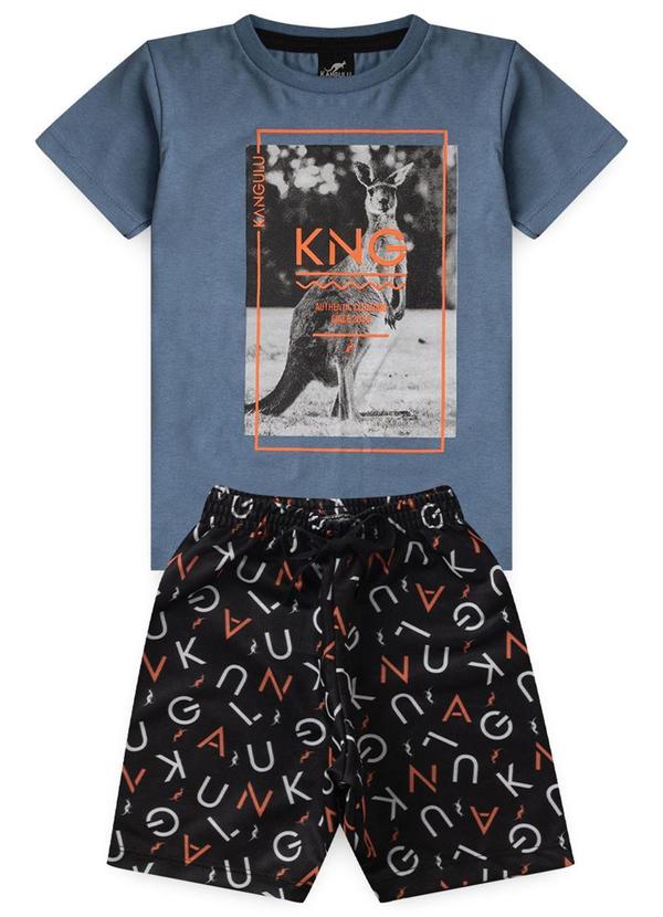 Rosa Azul - Conjunto Inf. Menino Canguru Kangulu Azul