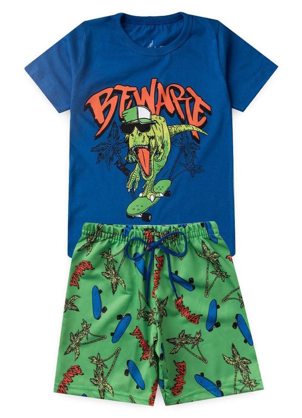 Rosa Azul - Conjunto Inf. Menino Dinossauro Azul Royal