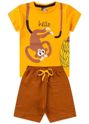 Rosa Azul - Conjunto Inf. Menino Hello Kangulu Amarelo - ROSA AZUL