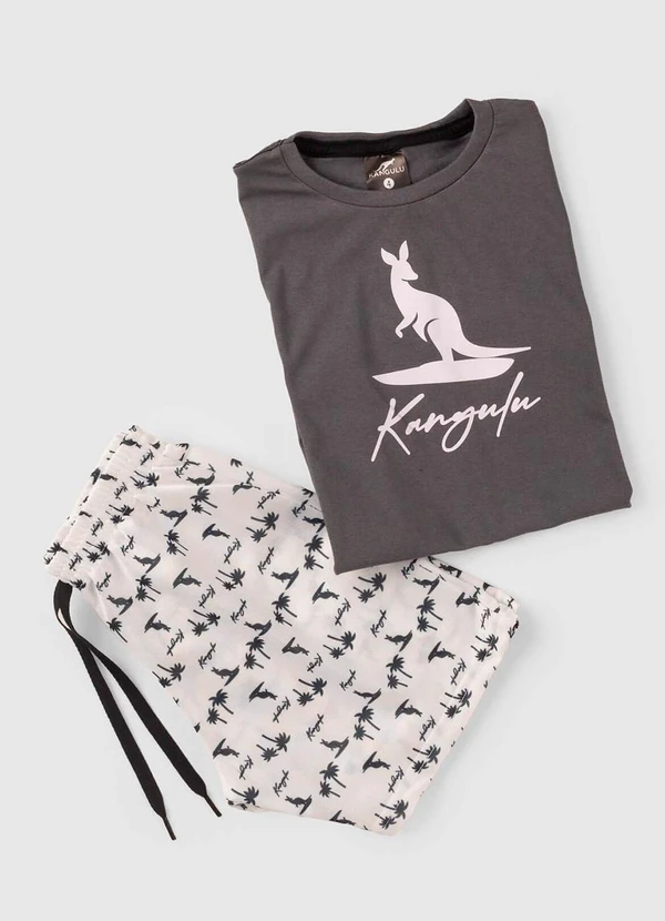Rosa Azul - Conjunto Inf. Menino Mascote Kangulu Chumbo 2