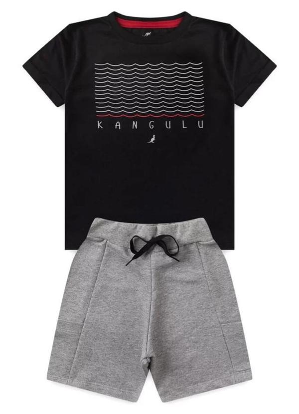 Rosa Azul - Conjunto Inf. Menino Ondas Kangulu Preto