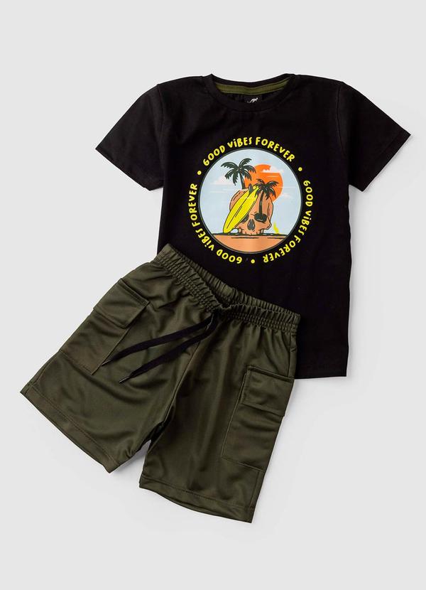 Rosa Azul - Conjunto Inf. Menino Palmeiras Kangulu Preto