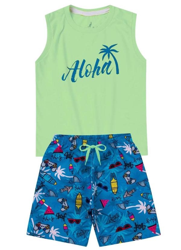 Rosa Azul - Conjunto Inf Menino Regata Aloha Kangulu Verde