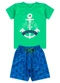 Rosa Azul - Conjunto Inf Menino Seafarer Kangulu Laranja - variação: Verde Lima