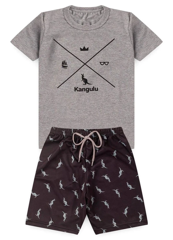 Rosa Azul - Conjunto Inf. Menino Símbolos Kangulu Mescla