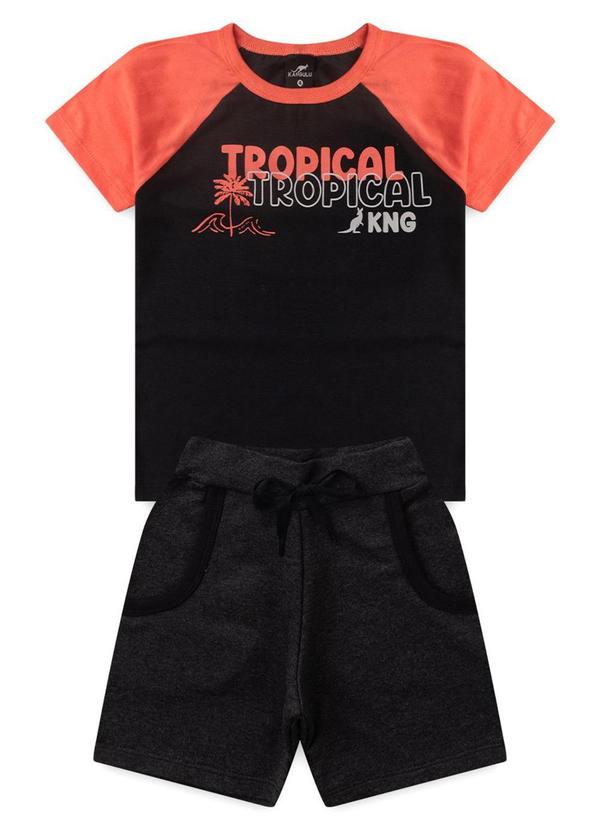 Rosa Azul - Conjunto Inf. Menino Tropical Kangulu Preto