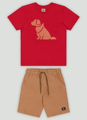 Conjunto Infantil 3d Dog Quimby Vermelho - QUIMBY