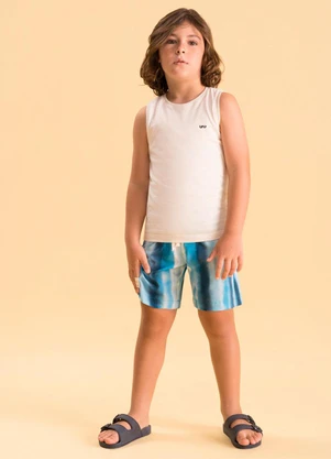 Bugbee - Conjunto Infantil Algodão Bermuda Branco - BUGBEE