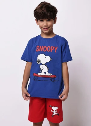 Torra - Conjunto Infantil Algodão Estampa Snoopy Azul - TORRA