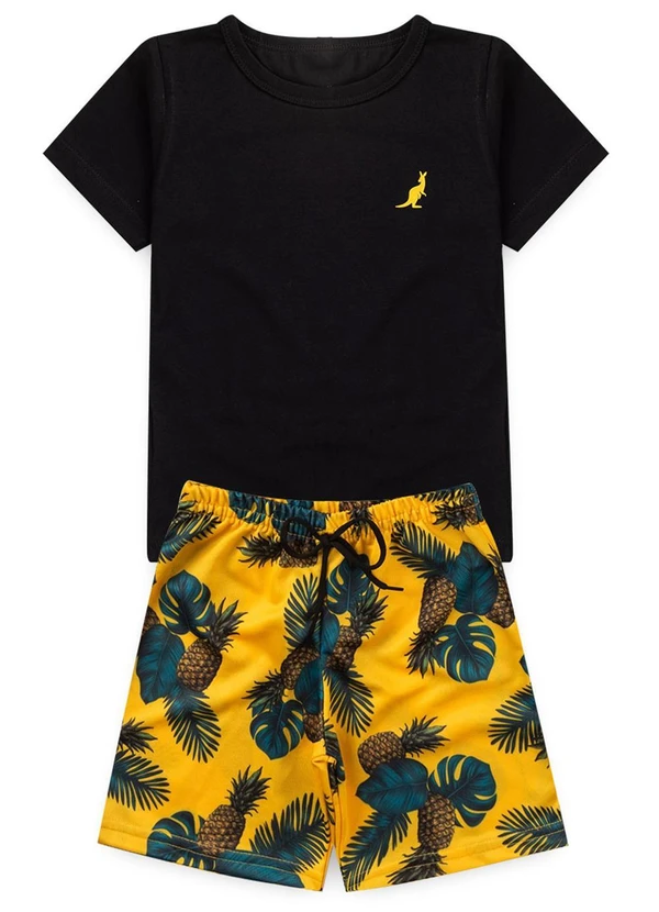 Rosa Azul - Conjunto Infantil Básico Abacaxi Kangulu Preto 1