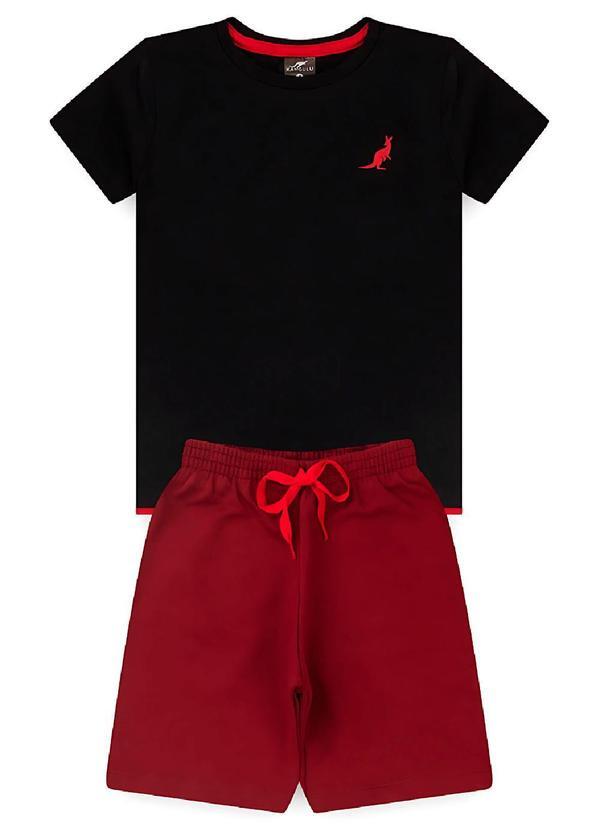 Rosa Azul - Conjunto Infantil Básico Kangulu Preto