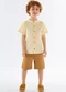 Up Baby - Conjunto Infantil com Bata e Bermuda Azul - variação: Amarelo