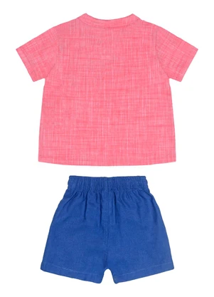 Guloseima - Conjunto Infantil Bata e Bermuda Laranja - GULOSEIMA