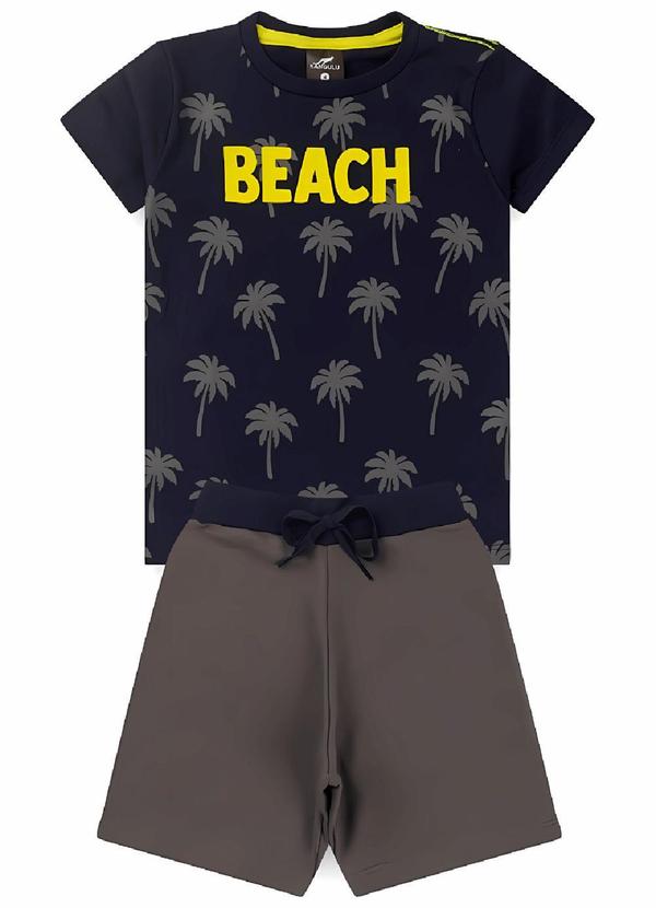 Rosa Azul - Conjunto Infantil Beach Kangulu Marinho