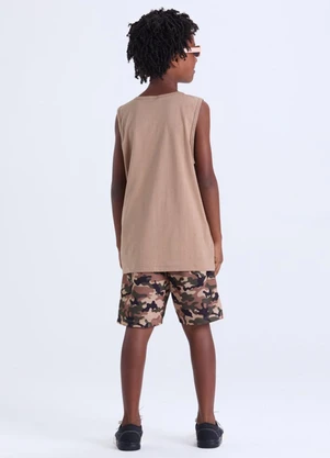 Vida Costeira - Conjunto Infantil Bermuda Camuflada Bege - VIDA COSTEIRA