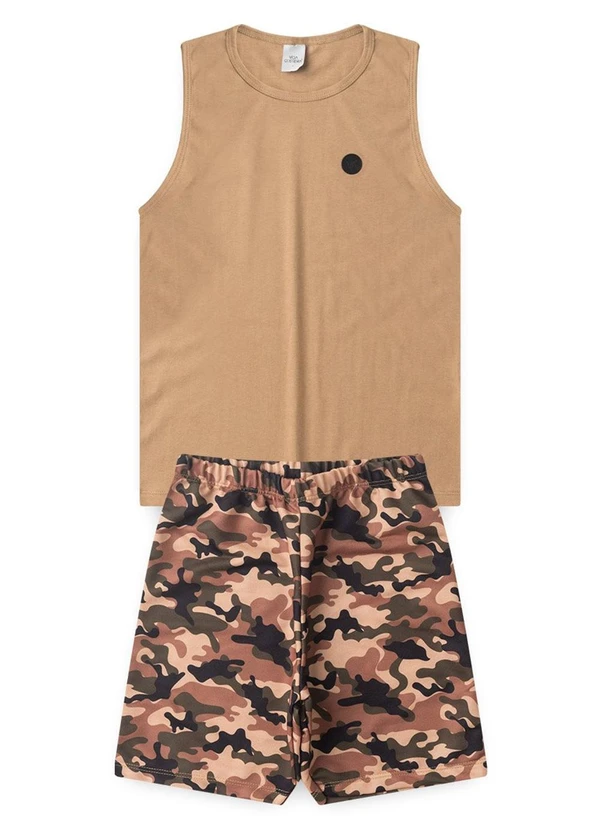 Vida Costeira - Conjunto Infantil Bermuda Camuflada Bege 3