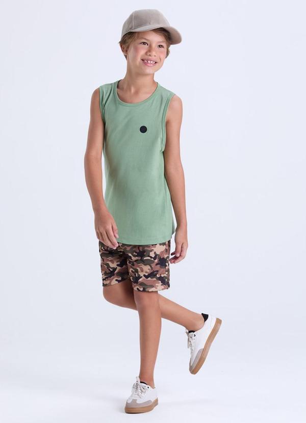 Vida Costeira - Conjunto Infantil Bermuda Camuflada Verde 1