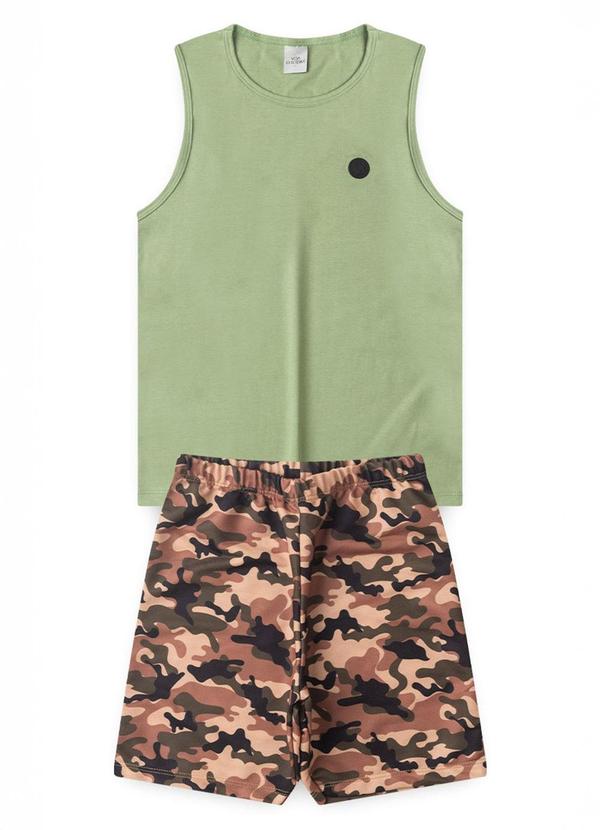 Vida Costeira - Conjunto Infantil Bermuda Camuflada Verde 3