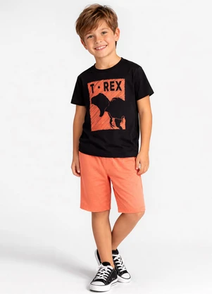 Select - Conjunto Infantil Blusa e Bermuda Preto - SELECT