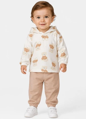 Select - Conjunto Infantil Blusão com Calça Marrom - SELECT