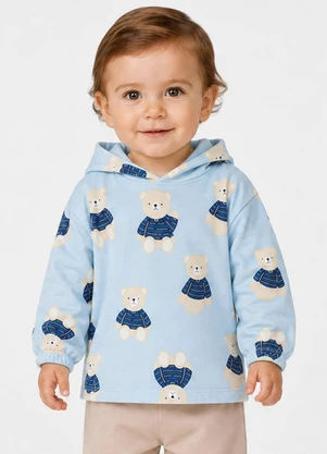 Select - Conjunto Infantil Blusão com Capuz e Calça Azul - SELECT