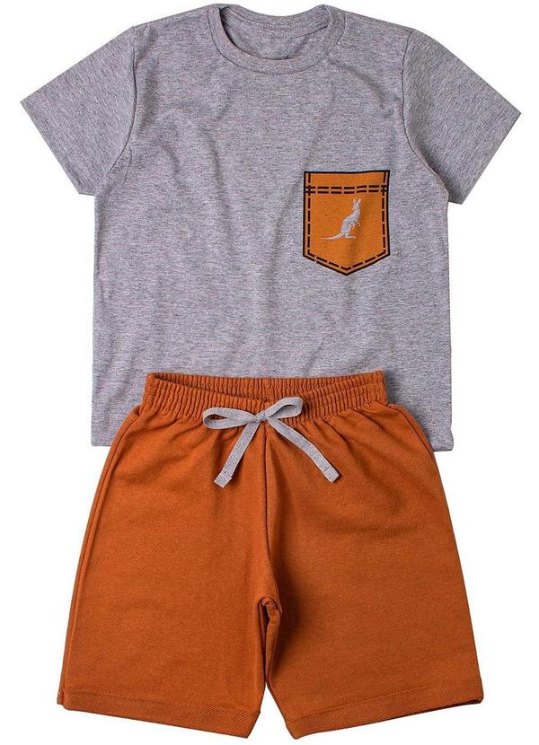 Rosa Azul - Conjunto Infantil Bolso Kangulu Mescla