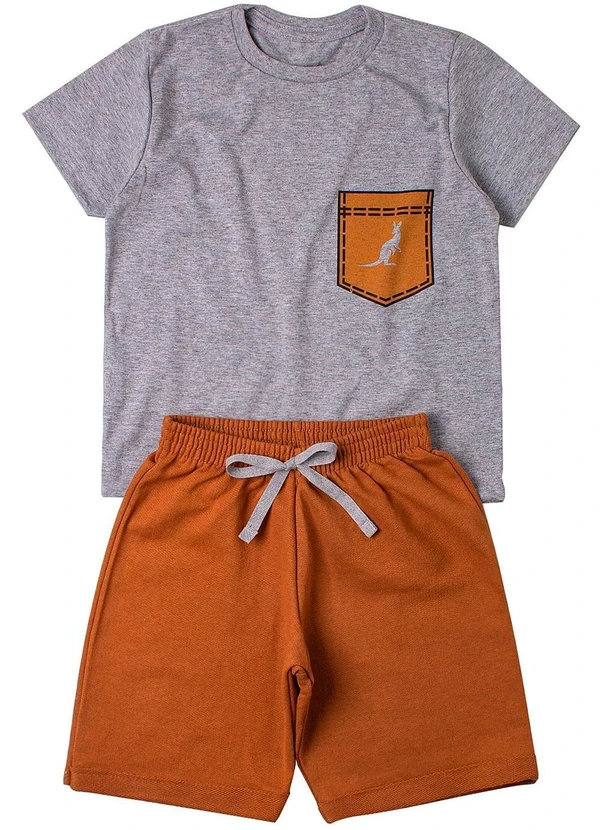 Rosa Azul - Conjunto Infantil Bolso Kangulu Mescla