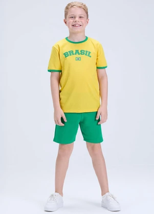 Vida Costeira - Conjunto Infantil Brasil Copa Verão Amarelo - VIDA COSTEIRA