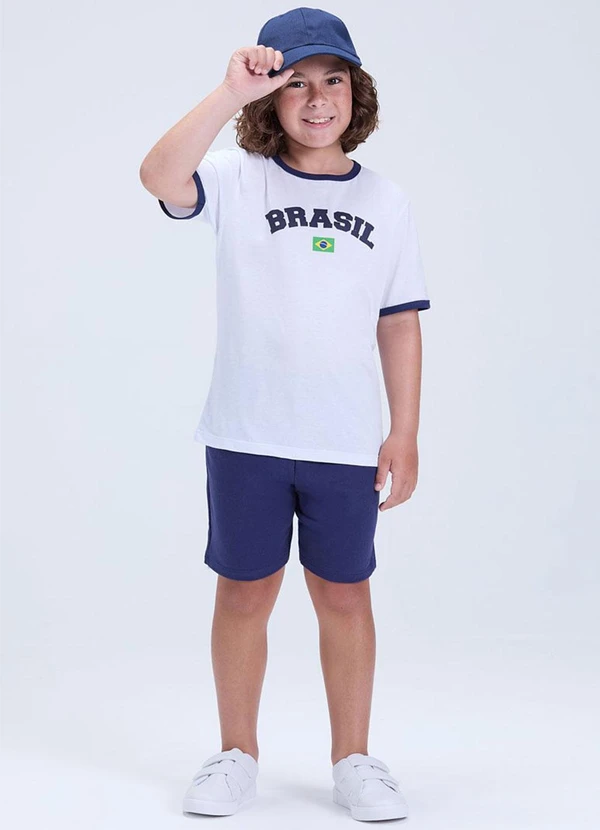 Vida Costeira - Conjunto Infantil Brasil Copa Verão Branco