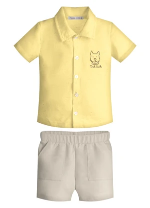 Trick Nick - Conjunto Infantil Camisa com Bermuda Amarelo - TRICK NICK