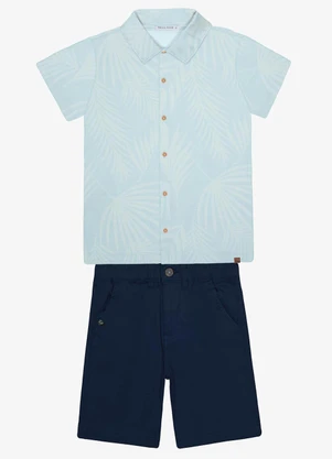 Trick Nick - Conjunto Infantil Camisa com Bermuda Azul - TRICK NICK