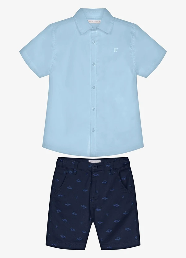 Trick Nick - Conjunto Infantil Camisa com Bermuda Azul