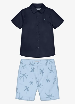 Trick Nick - Conjunto Infantil Camisa com Bermuda Azul - TRICK NICK