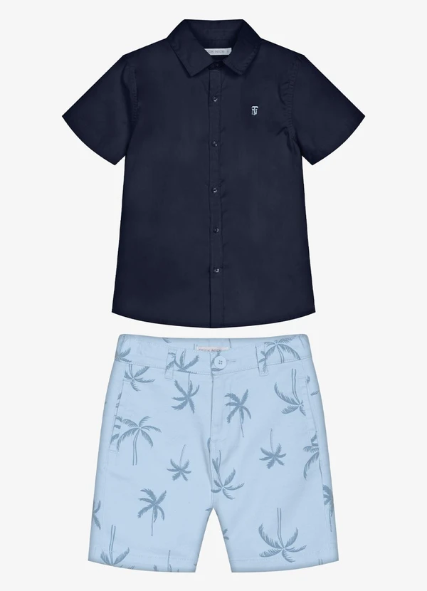 Trick Nick - Conjunto Infantil Camisa com Bermuda Azul