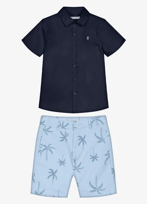 Trick Nick - Conjunto Infantil Camisa com Bermuda Azul - TRICK NICK