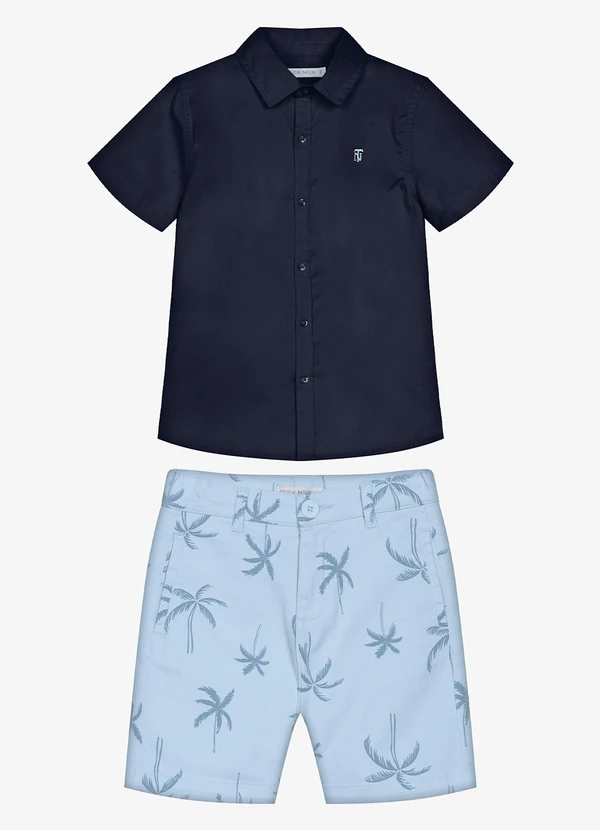 Trick Nick - Conjunto Infantil Camisa com Bermuda Azul