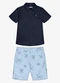 Trick Nick - Conjunto Infantil Camisa com Bermuda Marrom - variação: Azul