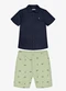 Trick Nick - Conjunto Infantil Camisa com Bermuda Rosa - variação: Azul