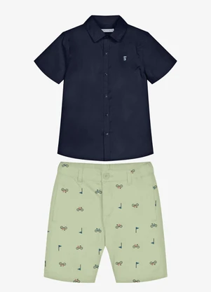 Trick Nick - Conjunto Infantil Camisa com Bermuda Azul - TRICK NICK