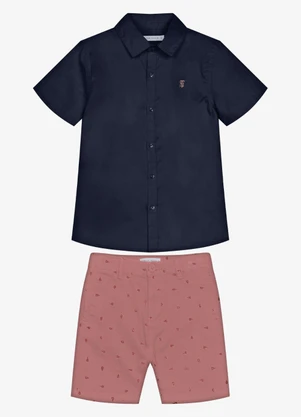 Trick Nick - Conjunto Infantil Camisa com Bermuda Azul - TRICK NICK