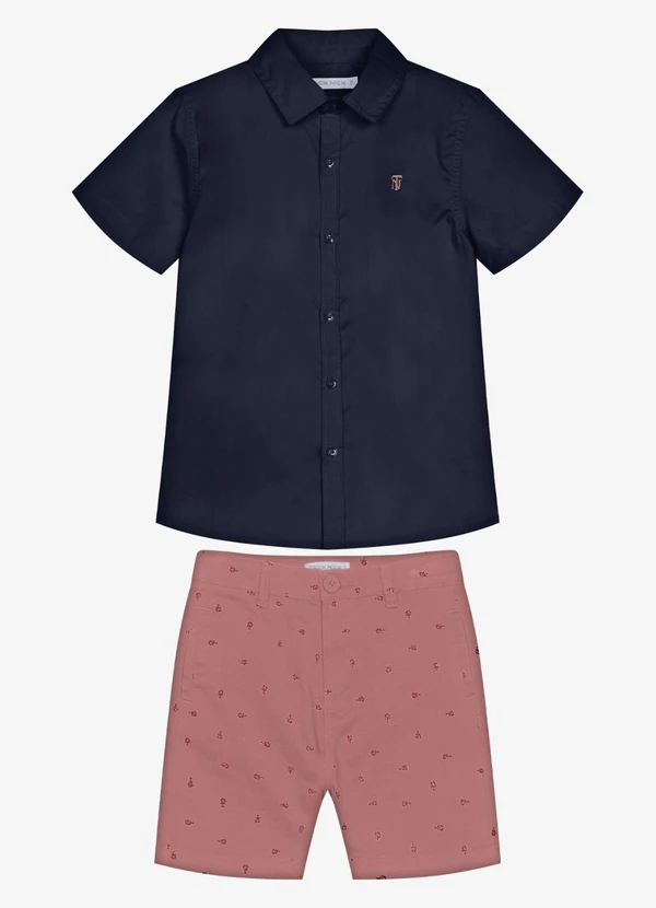Trick Nick - Conjunto Infantil Camisa com Bermuda Azul