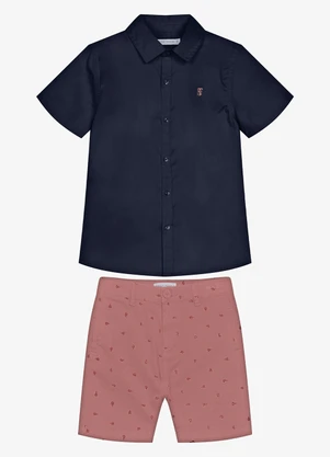 Trick Nick - Conjunto Infantil Camisa com Bermuda Azul - TRICK NICK