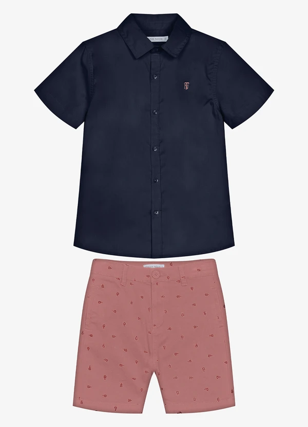 Trick Nick - Conjunto Infantil Camisa com Bermuda Azul