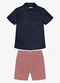 Trick Nick - Conjunto Infantil Camisa com Bermuda Marrom - variação: Azul