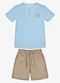 Trick Nick - Conjunto Infantil Camisa com Bermuda Verde - variação: Azul